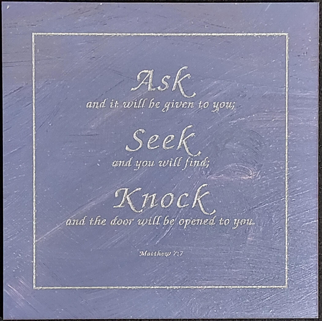 Painting &amp; engraving on black cast acrylic sheet