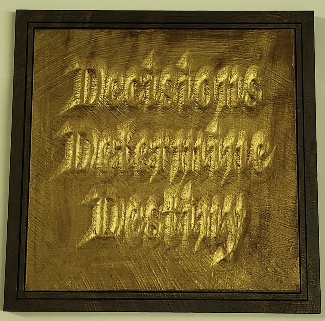 Engraved MDF with acrylic paint and alcohol ink